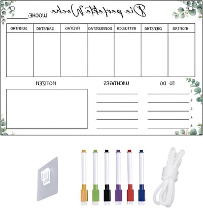 Herbruikbare Magnetische Weekplanner 30 x 20 cm met 6 Witte Whiteboard Markers - Ideaal voor Organisatie, Planning en Notities op de Koelkast