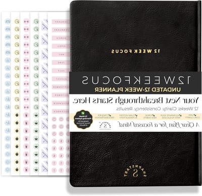 Focus Planner - Projectplanner Dagplanner - Doelen Bereiken - 12 Weken Focus - 7 x 10 Inch - Zwart