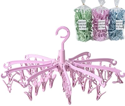 Dailygoods- Droogrek 40 Peg Opvouwbaar - Draaibaar Hanger - Sokdroger - Lingerie/Kleding - Ruimtebesparend - Hoogwaardig PP-plastic - Wasrek