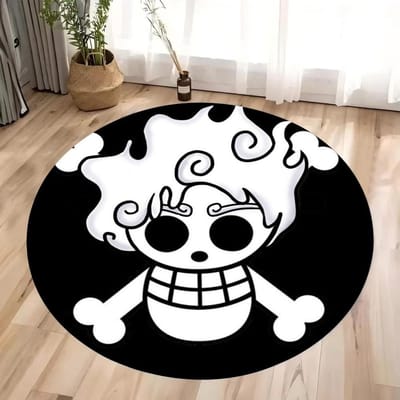One Piece Anime Huis Rond Tapijt Woonkamer Stijlvolle Slaapkamer Vloermat Kinderkamer Tapijt voor Anime Liefhebbers Decor 40X40CM