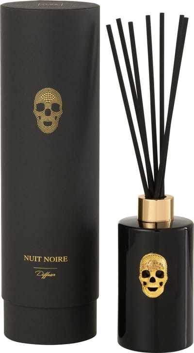 J-Line geurstokjes Doodskop - Nuit Noire - zwart - 200ml