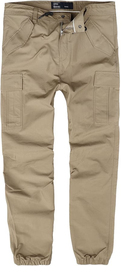 Vintage Industries Clyde Pants Cargobroeken beige M Katoen Heren - Basics