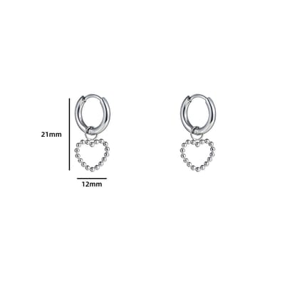 Go Dutch Label Oorknoppen hoop en dot hartje Zilver