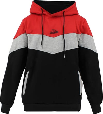 Hoodie Legend tricolore dames/heren Rood fleece S
