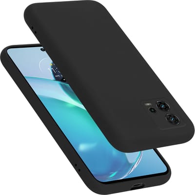 Cadorabo Hoesje geschikt voor Motorola MOTO G72 in LIQUID ZWART - Beschermhoes gemaakt van flexibel TPU silicone Case Cover