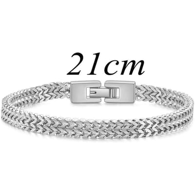 Trendy heren hiphop 6 mm kielslangkettingarmband herenmode persoonlijkheid titanium stalen armband white