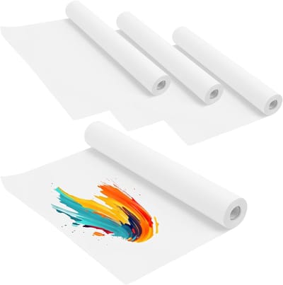 4 Stuks Wit Tekenpapier Rol 43cm x 20m voor Schilderen, Tekenen en Creatieve Projecten, Ideaal voor DIY en Ambacht