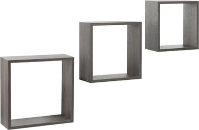 Practo-Home-Wandrekken-3-st-hout-antracietkleurig