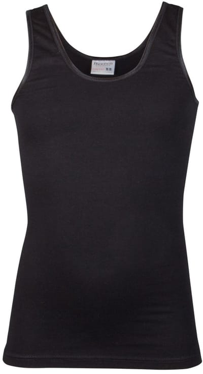 Beeren Comfort Feeling  katoen meisjes hemdje  brede band  - 152  - Zwart