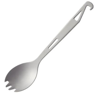 Dailygoods- Spork 3-in-1 ontwerp - Lichtgewicht Titanium - Vaatwasmachinebestendig - Campingbestek - Perfect voor Kamperen - Slechts 16 gram - Bestekset