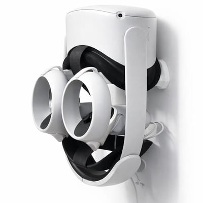 Wandhouder Geschikt voor Meta Quest 1 / 2 / 3 – VR Headset Wall Mount met Controller Houders – Geschikt voor Elite Strap – Minimalistisch Design