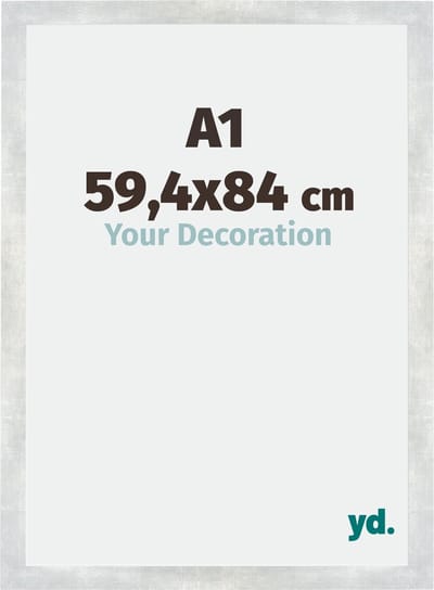 Your Decoration - Fotolijst A1 59,4x84 cm - MDF - Zilver Glanzend Vintage - Mura