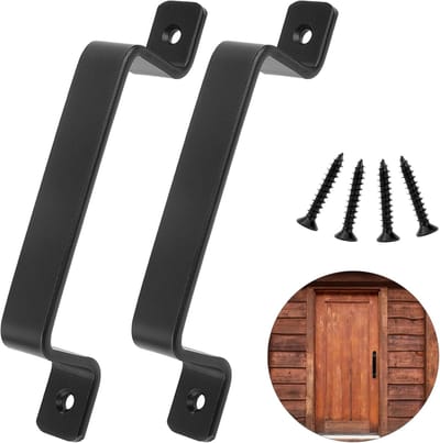 Deurgrepen, schuur deurgreep, schuifdeurgreep, schuurdeurgreep, pull push deurklinken, zwarte handgrepen, zware schuur deur handvat pull set, met schroeven, voor houten poort