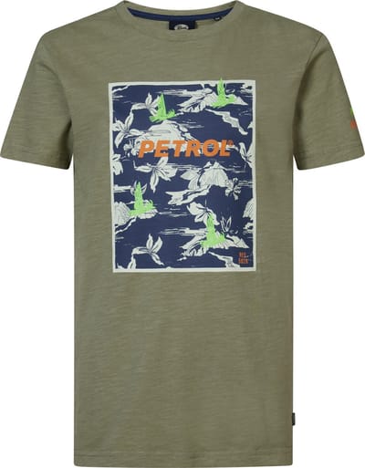 Petrol Industries - Jongens Backprint T-shirt Nimbus - Groen - Maat 152
