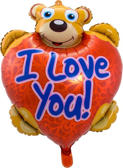 I love You Teddybeer Folieballon - 80 x 57 cm