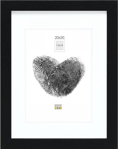 Deknudt Frames fotolijst - zwart met passe-partout - 13x18 / 20x30 cm