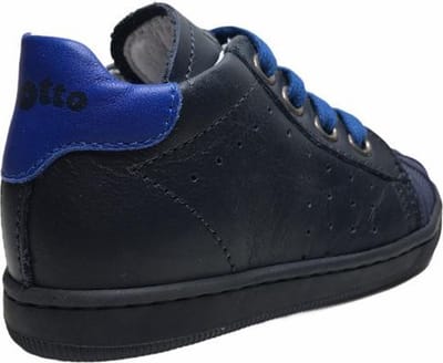 Falcotto bumper effen lederen veter sneakers Star Navy Blauw  mt 20