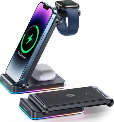 Joyroom 3 in 1 Draadloze Oplader Geschikt voor Apple Watch, AirPods en iPhone