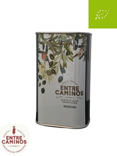 Entre Caminos Prijswinnende Biologische Olijfolie - Selección Extra Vierge - 500ml blik- NL-BIO-01