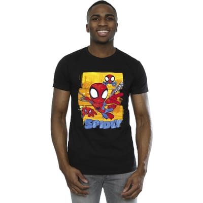 Marvel Heren Spidey En Zijn Verbazingwekkende Vrienden Vliegend T-shirt (Zwart)