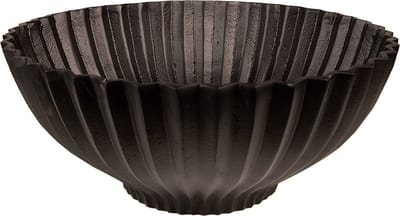 Clayre & Eef Decoratie schaal Ø 33x14 cm Zwart Aluminium Rond