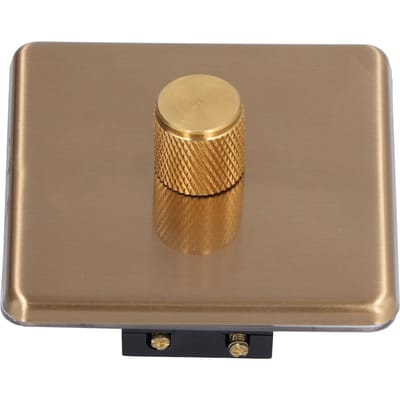 Interrupteurs à variateur élégants résistants aux rayures durables en laiton brossé pour usage domestique AC220V Lumière monochromatique brown
