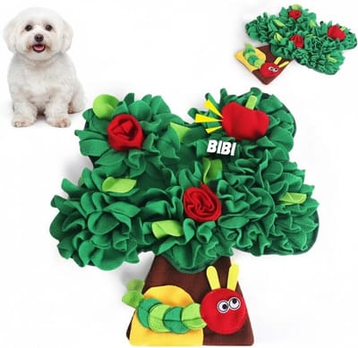 Snuffelmat Hond - Hersenwerk Speelgoed - Mentale Stimulatie - Appelboom Design - 55x50 cm