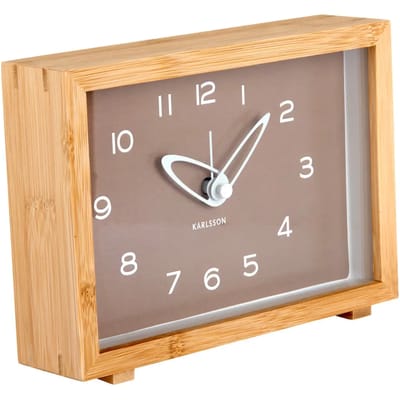 Karlsson Wekker Tipico - Bruin - 19x19x13.8cm - Modern - Wekker voor slaapkamer - Wekkers