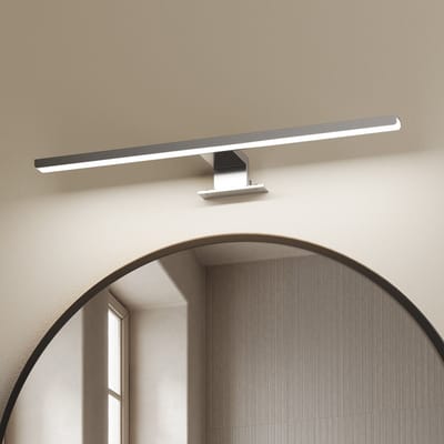 EMKE LED Spiegellamp - 40cm - 6000K Wit - 8W IP44 via Wandschakelaar - Aluminium - LED Wandlamp Badkamer