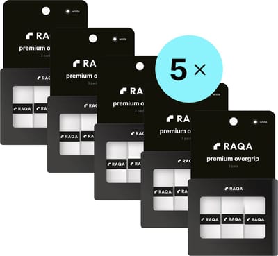 Raqa ® 4+1 gratis - 5x premium padel overgrip (15 stuks) - Wit - Griptape - Padel - Padelgrips - Overgrip padel - padel racket grip