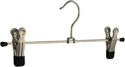 De Kledinghanger Gigant - Knijperhanger - Volwassenen - 8371 - 50 Stuks - metaal - Verchroomd - Zwart - Verschuifbare Anti-slip Maxi knijpers - 30 cm - Rokhanger - Broekhanger - Pantalonhanger - Kledinghanger - Kleerhanger (8371_00/50)