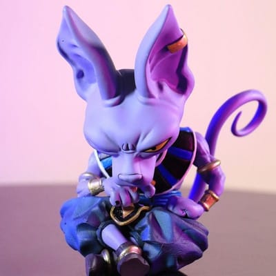 14cm Anime Dragon Ball Super Beerus Zittende Houding Anime Figuur Actie Figuur Speelgoed Model Speelgoed Poppenkamer Decoratie Cadeau NO Box blue
