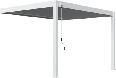 Orion Deluxe overkapping muurbevestiging - 300 x 400 cm - Wit - Weerbestendig en Luxe uitstraling - Volledig Aluminium Terrasoverkapping - Perfect te gebruiken als Tuinprieel / Carport / Veranda / Pergola
