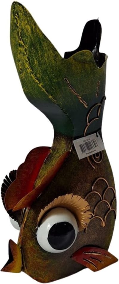 Plantenbak Vis, Metaal, Tuindecoratie, Art Bizniz, BW24116, 20x14x39cm