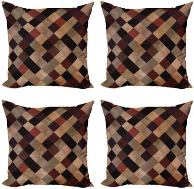 ABAKUHAUS Grunge Kussenhoezen – 4x45x45 cm – Dubbelzijdig Digitaaldruk