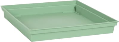 EDA Bloempot kunststof onderschaal Toscane - groen - vierkant - L33 x B33 x H5 cm - Onderschalen/opvangschalen