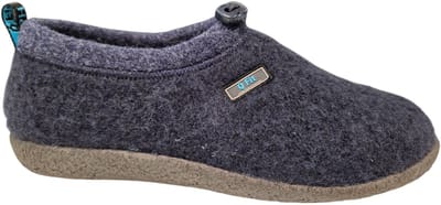 Q Fit Ronald Blauwe Vilten Gesloten Heren Pantoffels - Blauw - 42