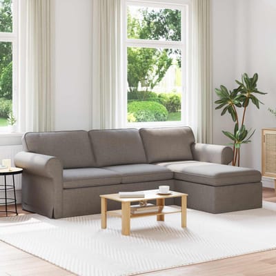 vidaXL - Bank - Taupe - 245 - x - 138 - x - 80 - cm - Stof