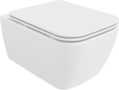 Mexen Stella Rimfree wc-kom met slank, langzaam sluitend duroplast deksel, glanzend wit - 30680900