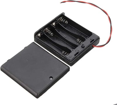 Batterijhouder - Batterijbox - DIY Projecten - Met Schakelaar - 4 Sleuven - Zwart