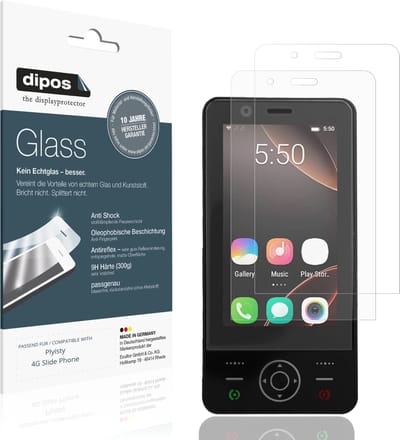 dipos – 2x Matte Pantserfolie geschikt voor Plyisty 4G Slide Phone | 9H Screenprotector