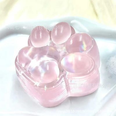 1 STuks Nieuw Glitters Kattenpoot Squishy Speelgoed, TPR Langzame Terugslag Stressverlichter Fidget, Hoge Uitstraling Plakkerige Zak Decompressie Speelgoed voor Volwassene lichtgrijze kleur