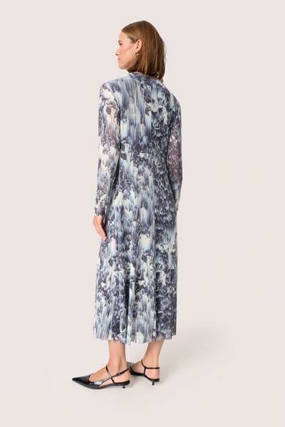 Jersey jurk A-shape Dark Navy Landscape Print multicolour