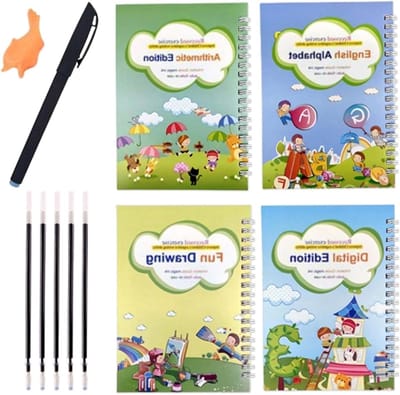 Schrijfboek met groeven - Leerschriften oefenen - Praktisch schrijven - Stiftcontrole oefeningen - 4 boeken - Niet gespecificeerd