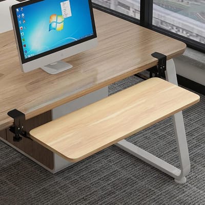 Schuiftoetsenbordlade - Onder bureau lade - Werkplek organiseren - Zonder boren te monteren - 52/65/75 cm - Walnoot