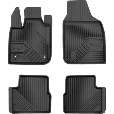 Frogum - No.77 - Automatten 3D - Geschikt voor FIAT 500e II (vanaf 2020) - ELECTRIC - 4-delig - TPE Rubber - Zwart
