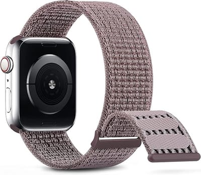 By Qubix - Geschikt voor Apple Watch bandje - Geschikt voor Apple Watch nylon sport loop bandje - Paars - Extra sterke klittenbandsluiting - Geschikt voor Apple Watch 38mm / 40mm / 41mm / 42mm - nylon - bandje iWatch