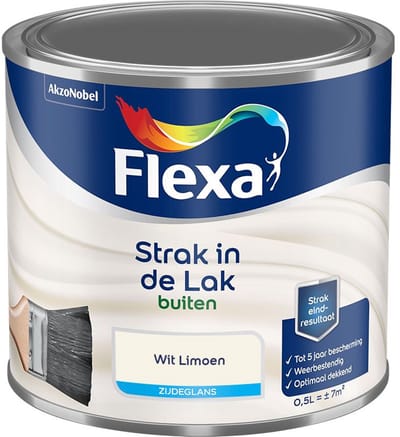 Flexa - Strak In De Lak Buitenlak Zijdeglans - Wit Limoen - Mengverf - 500 Ml