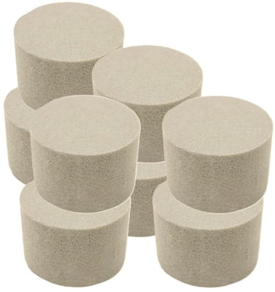 HBX Steekschuim/oase - 8x - droog - rond - grijs - D8 x H5 cm - voor bloemen - bloemstukken