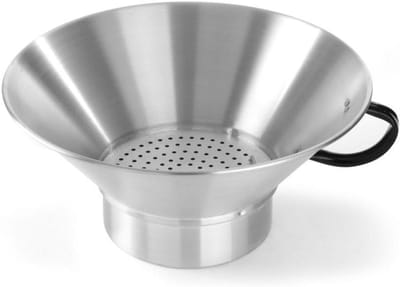 Friteuse Zeef - Verwijderbare Mand - Frituren en Afgieten - Met Handvatten - 40cm Diameter - Zilver